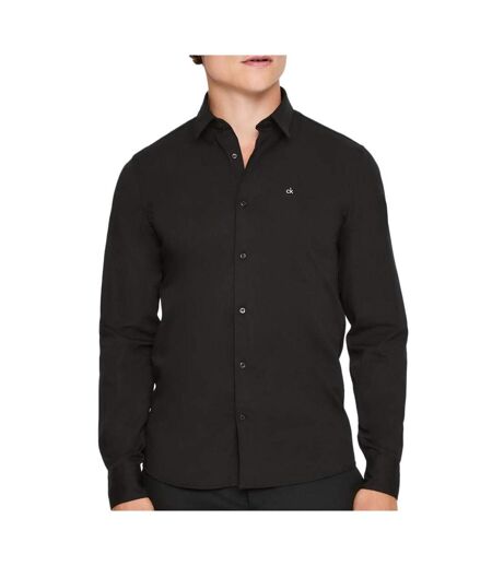 Chemise noir homme calvin klein jeans poplin stretch - 38
