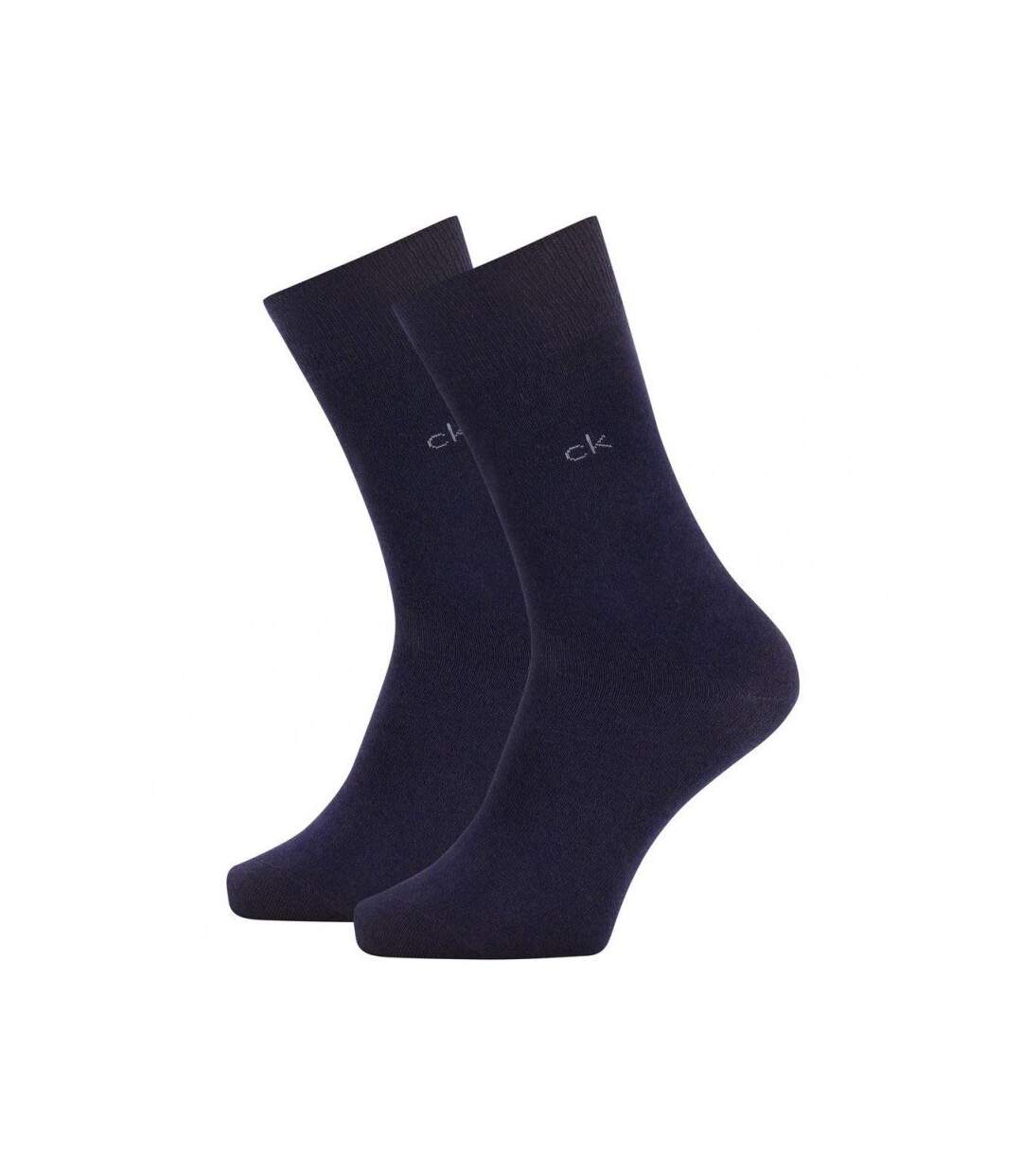 CALVIN KLEIN Lot 2 paires de Chaussettes Homme Coton CASUAL FLATKNIT Marine-1