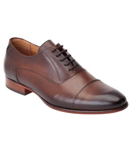 Mens Angelo Leather Derby Shoes Brown Base London