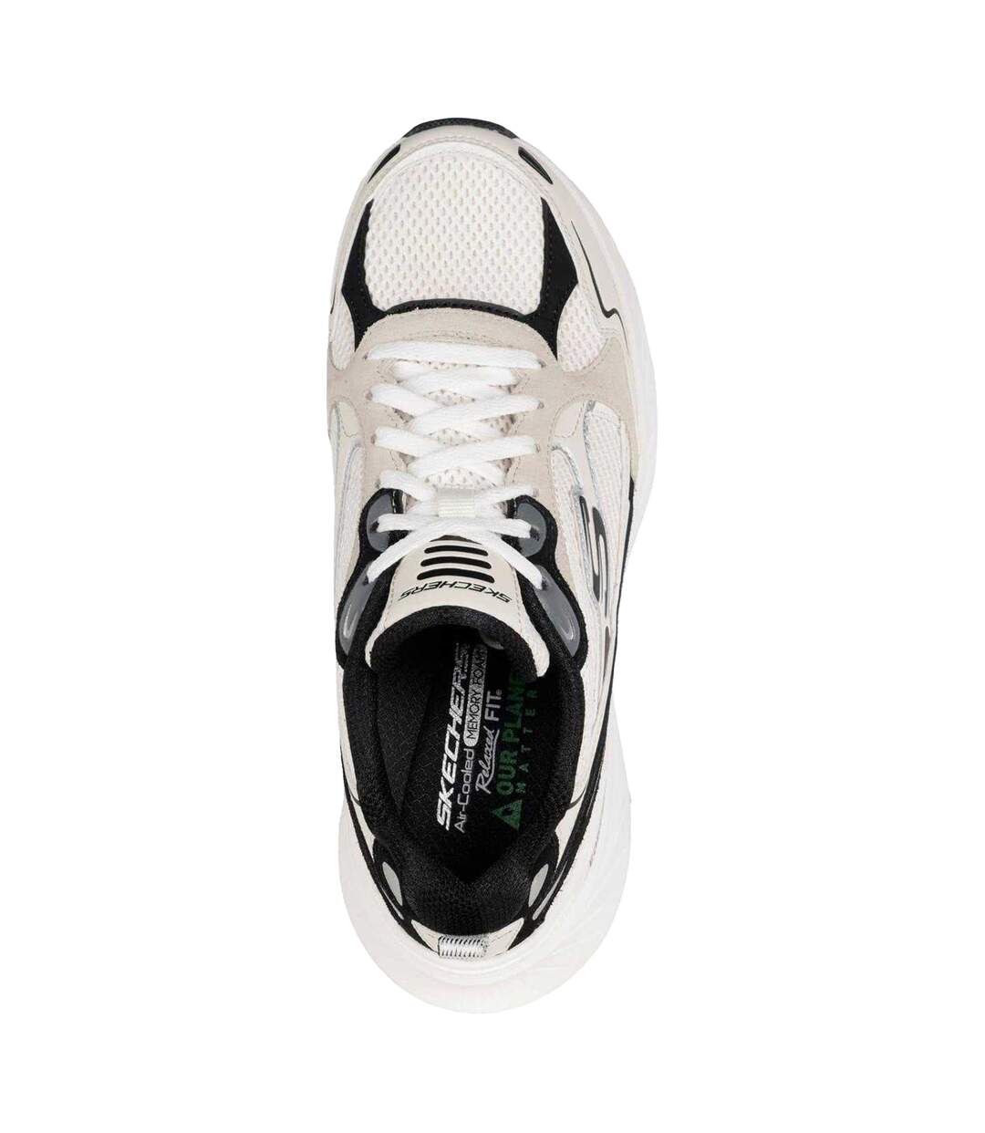 Womens/ladies Edgeride Lace Up Trainers Natural Black Skechers-3