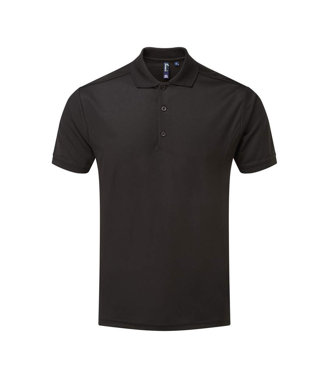 Mens Coolchecker Pique Polo Shirt Black Premier-1