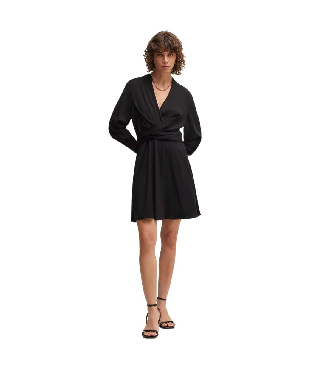 Womens/ladies Dimkai Wrap Dress Black Boss-1