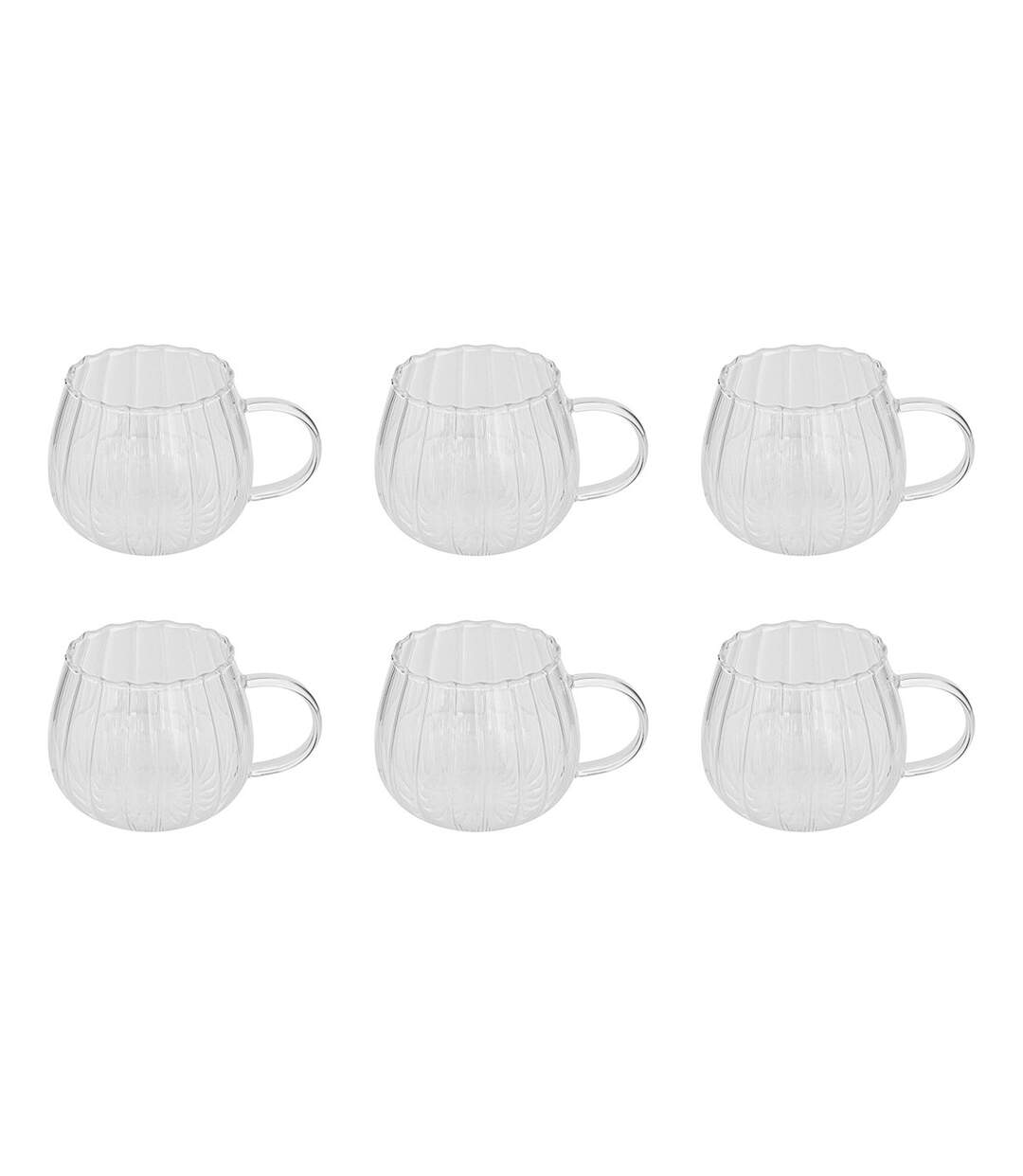 Lot de 6 Mugs en Verre Pumpkin 35cl Transparent-1