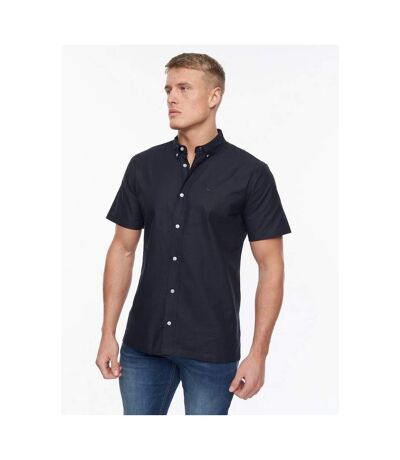 Bewley & Ritch Mens Balton Oxford Short-Sleeved Shirt (Navy) - UTBG974