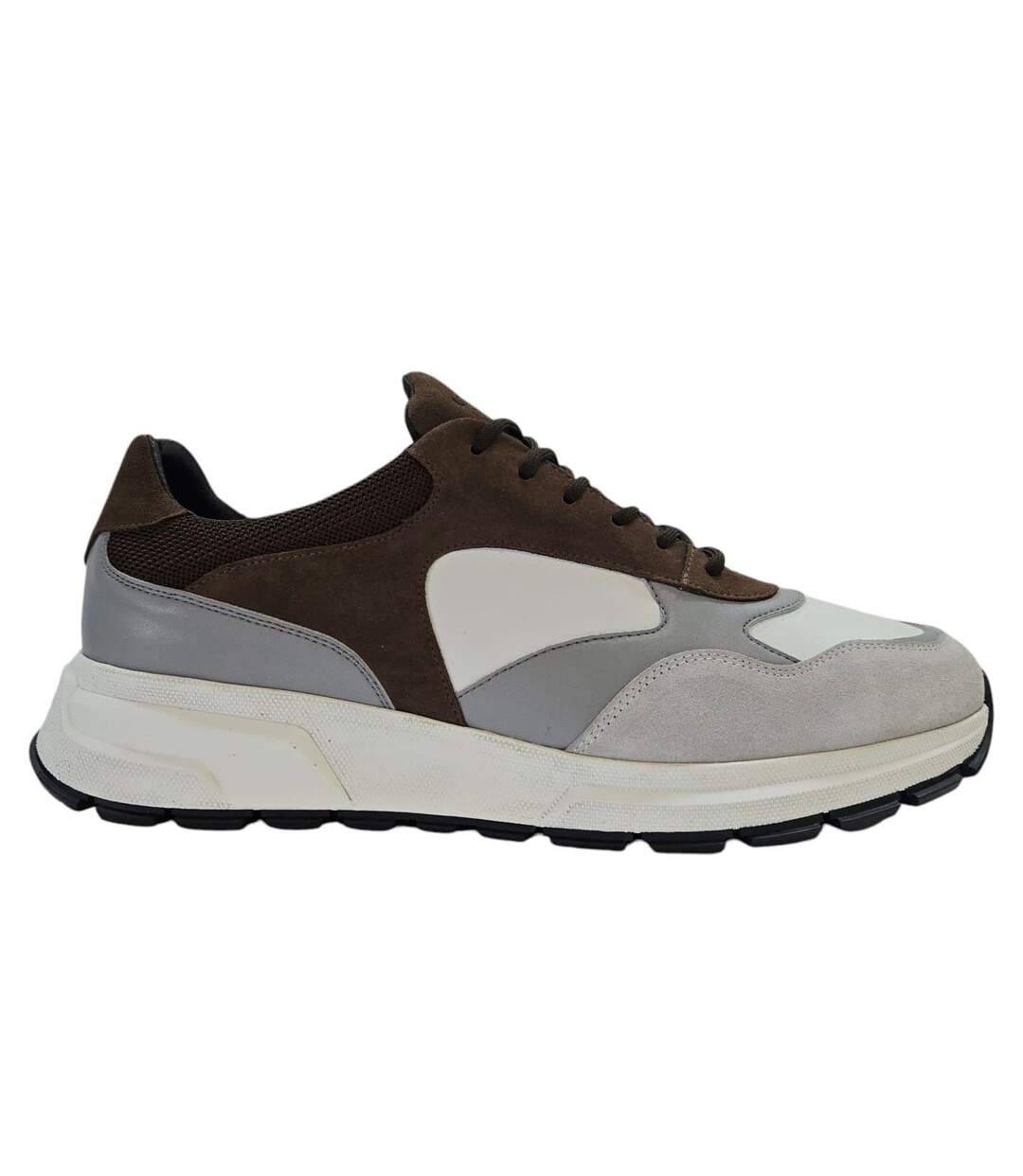 Mens Martin Leather Trainers White Tan Grey Loyalti-1