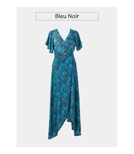 Robe longue fendue KATY manches courtes Coton Du Monde