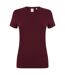 Skinni Fit Womens/Ladies Feel Good Stretch Short Sleeve T-Shirt (Burgundy) - UTRW4422