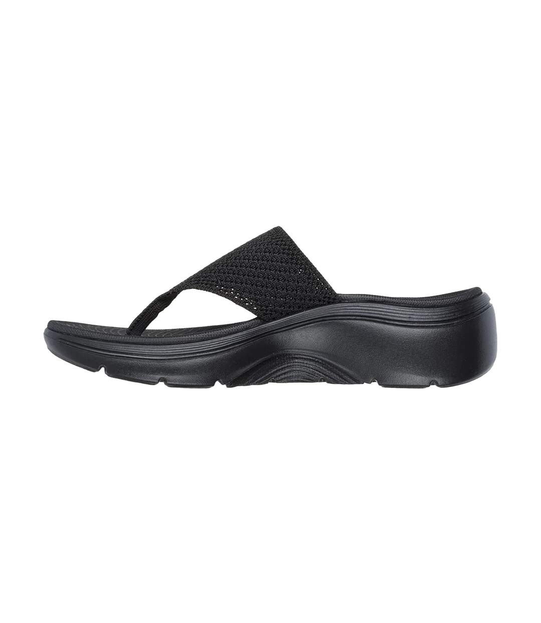 Womens/ladies Go Walk Arch Fit 2.0 Flip Flops Black Skechers-2