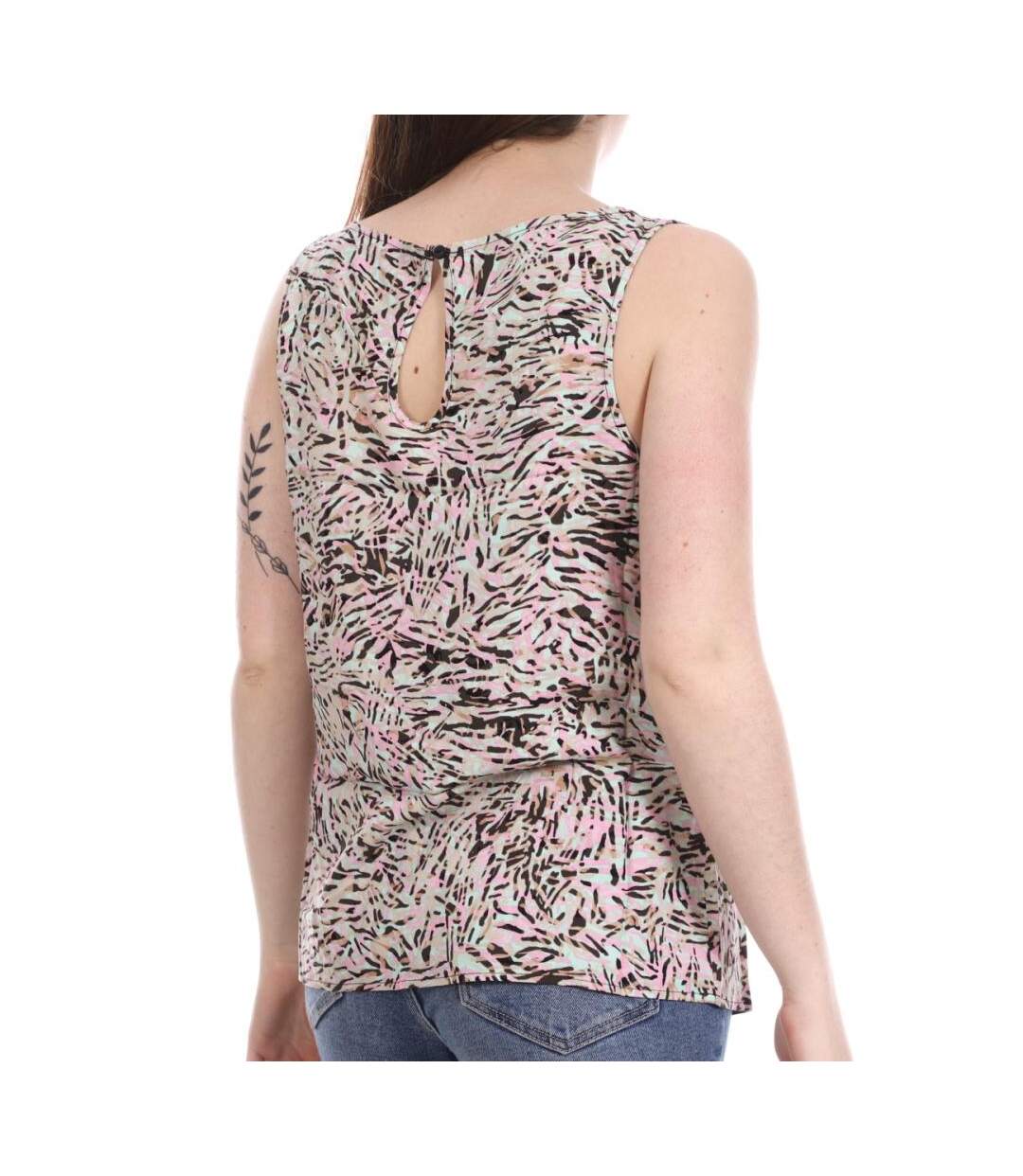 Top rose/turquoise/beige femme vero moda easy-2