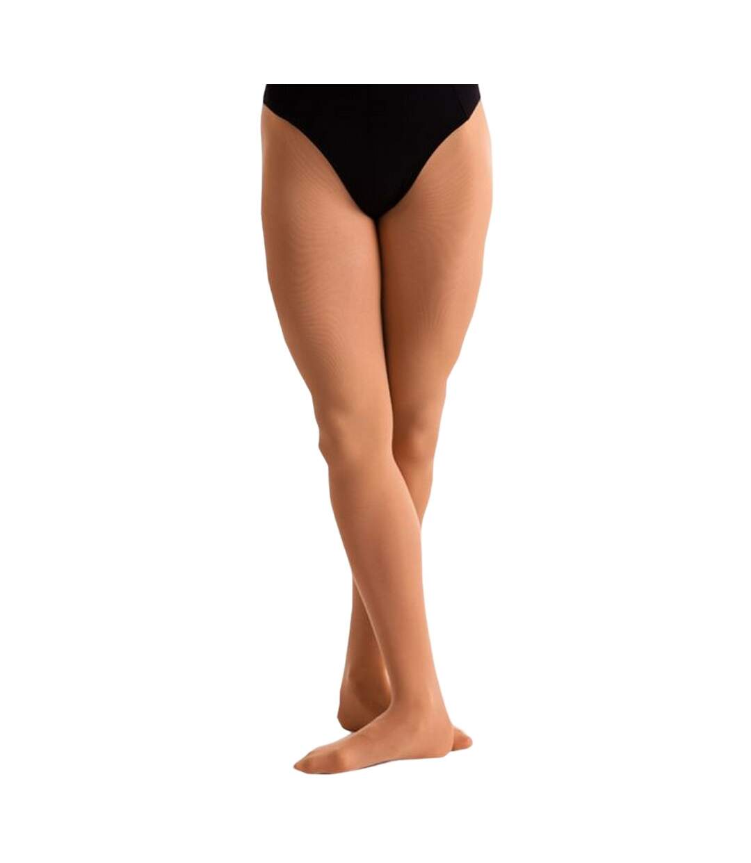 Womens/ladies high performance footed ballet tights tan Silky Dance-1