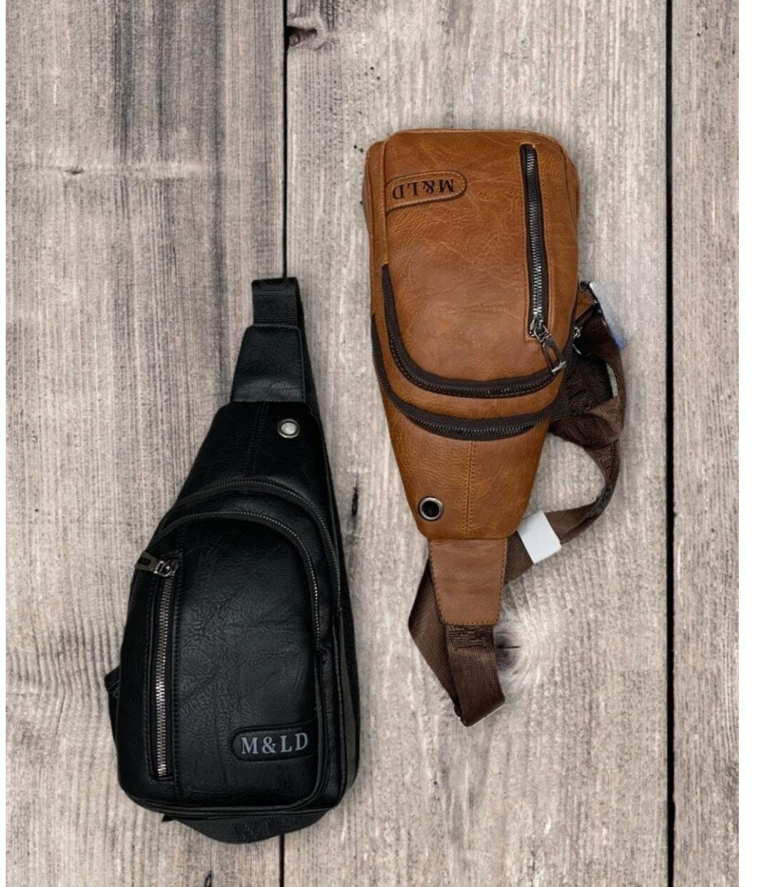 Sac body-bag en simili cuir camel pour homme - Elégance décontractée avec poches multifonctions-4