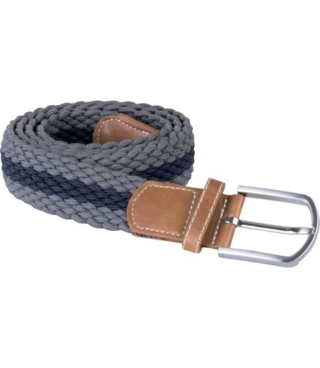 Ceinture tressée élastiquée - KP805 - gris et navy
