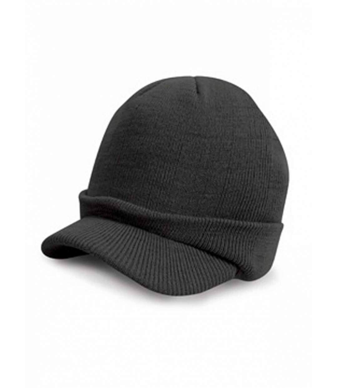 Bonnet casquette tricoté style army urban - RC060X - gris foncé charcoal-2