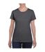 T-shirt À Manches Courtes Coupe Féminine Femme Gris Foncé Gildan-1