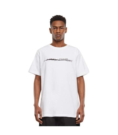 T-shirt Homme Live In The Moment Vivre Le Moment Présent Blanc Mister Tee