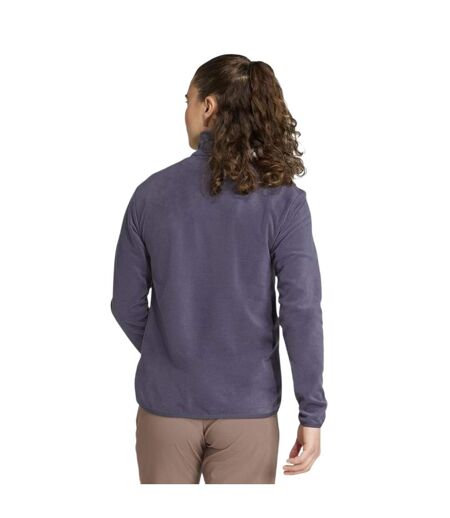 Womens/ladies Essentials Long-sleeved Fleece Jacket Shadow Blue Adidas
