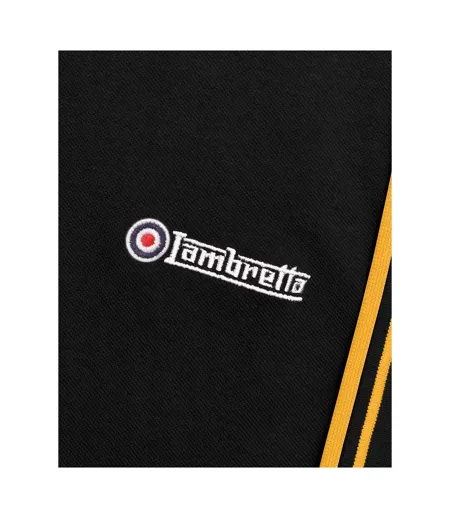 Mens Twin Tip Polo Shirt White Black Gold Lambretta