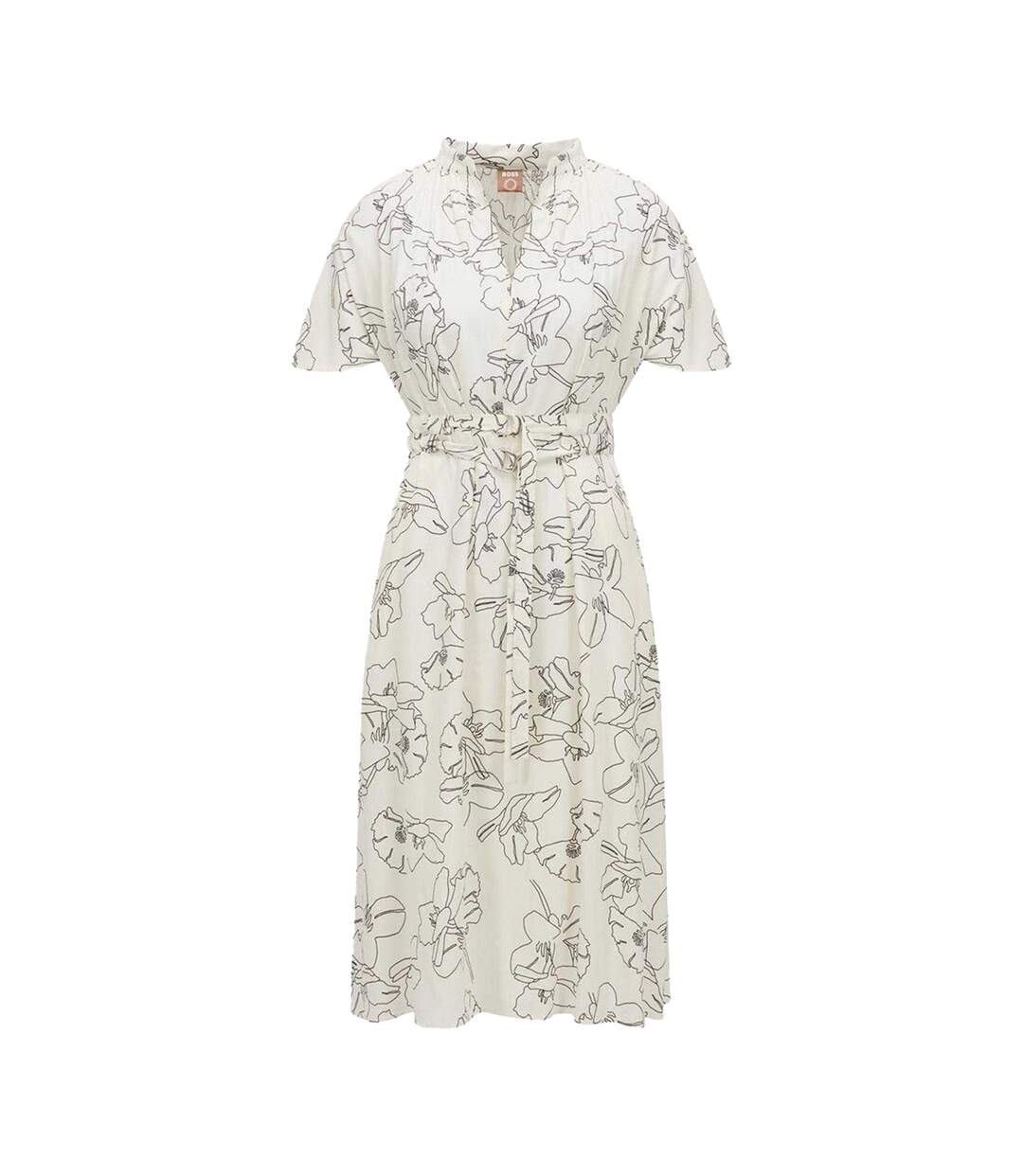 Robe Motif/style Floral Dalluah Femme Crème Noir Boss-1