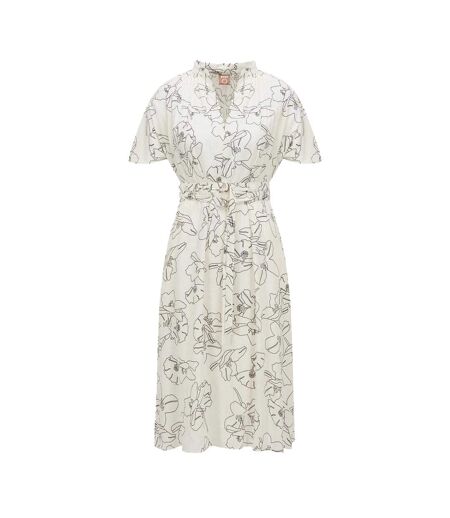 Robe Motif/style Floral Dalluah Femme Crème Noir Boss