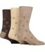 6 Pack Elastic Square Patterned Cotton Socks for Poor Circulation-3