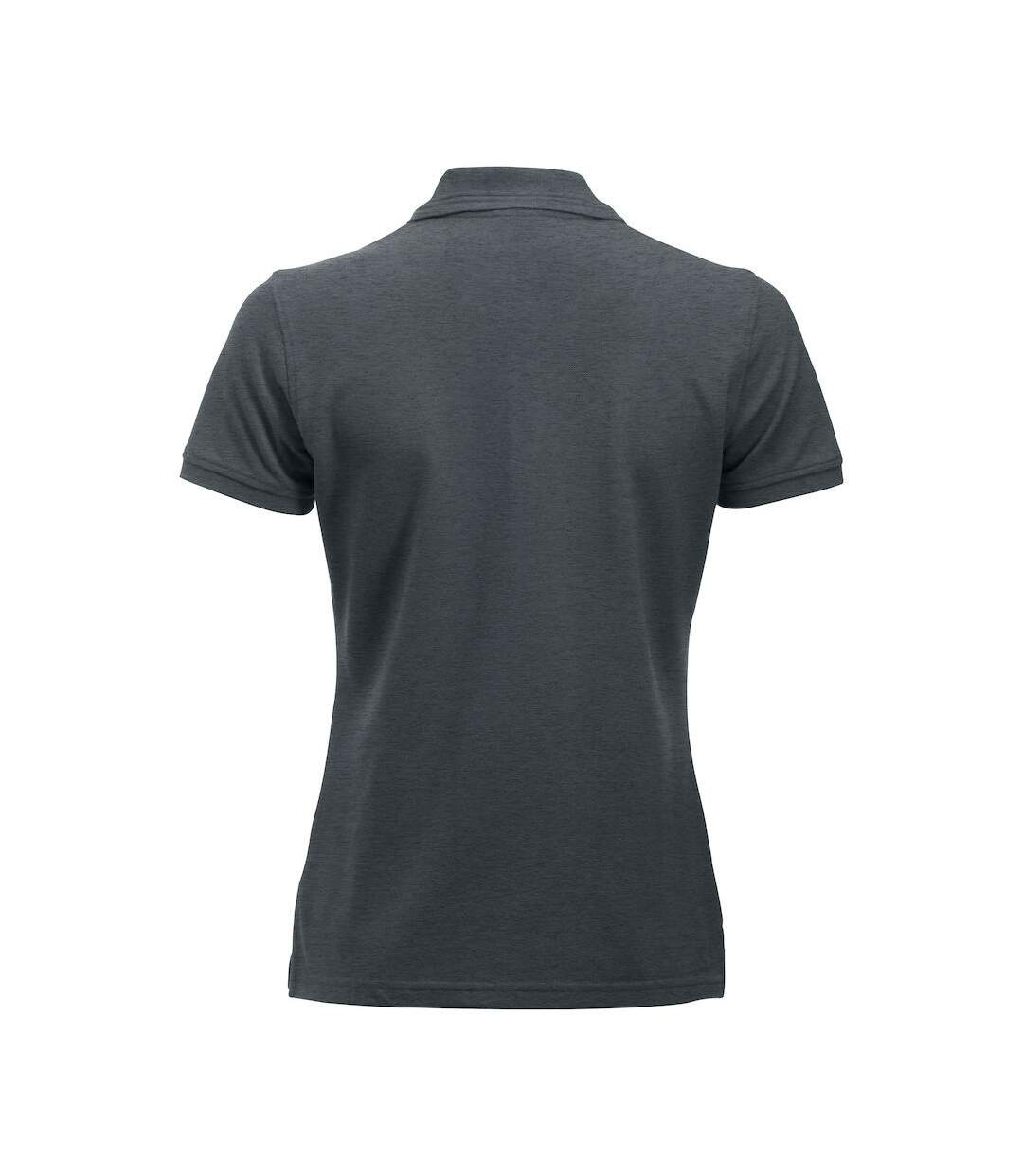 Womens/ladies Manhattan Melange Polo Shirt Anthracite Melange Clique-2