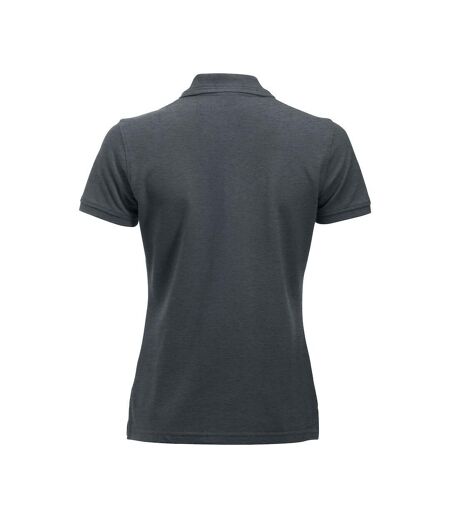 Womens/ladies Manhattan Melange Polo Shirt Anthracite Melange Clique