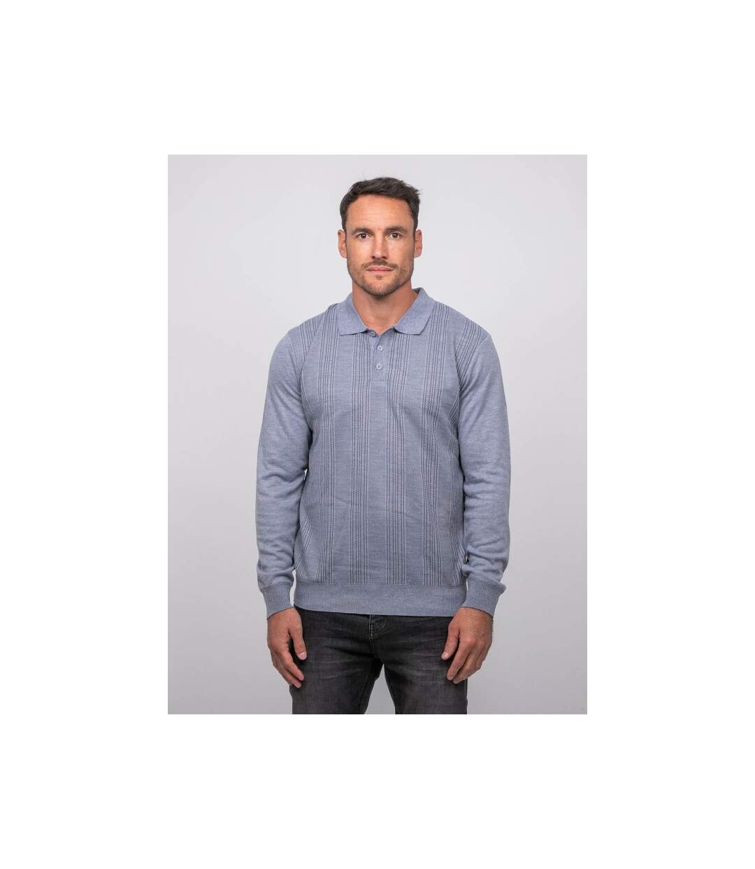 Polo maille boutonné manches longues LOSTERIA-1