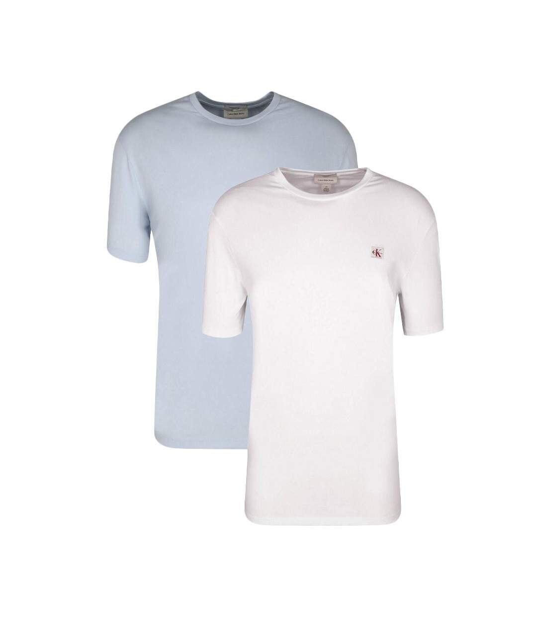 Lot de 2 t-shirts blanc/bleu homme calvin klein jeans ss badge-1