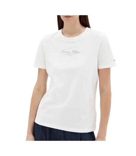 T-Shirt blanc femme tommy hilfiger reg - l