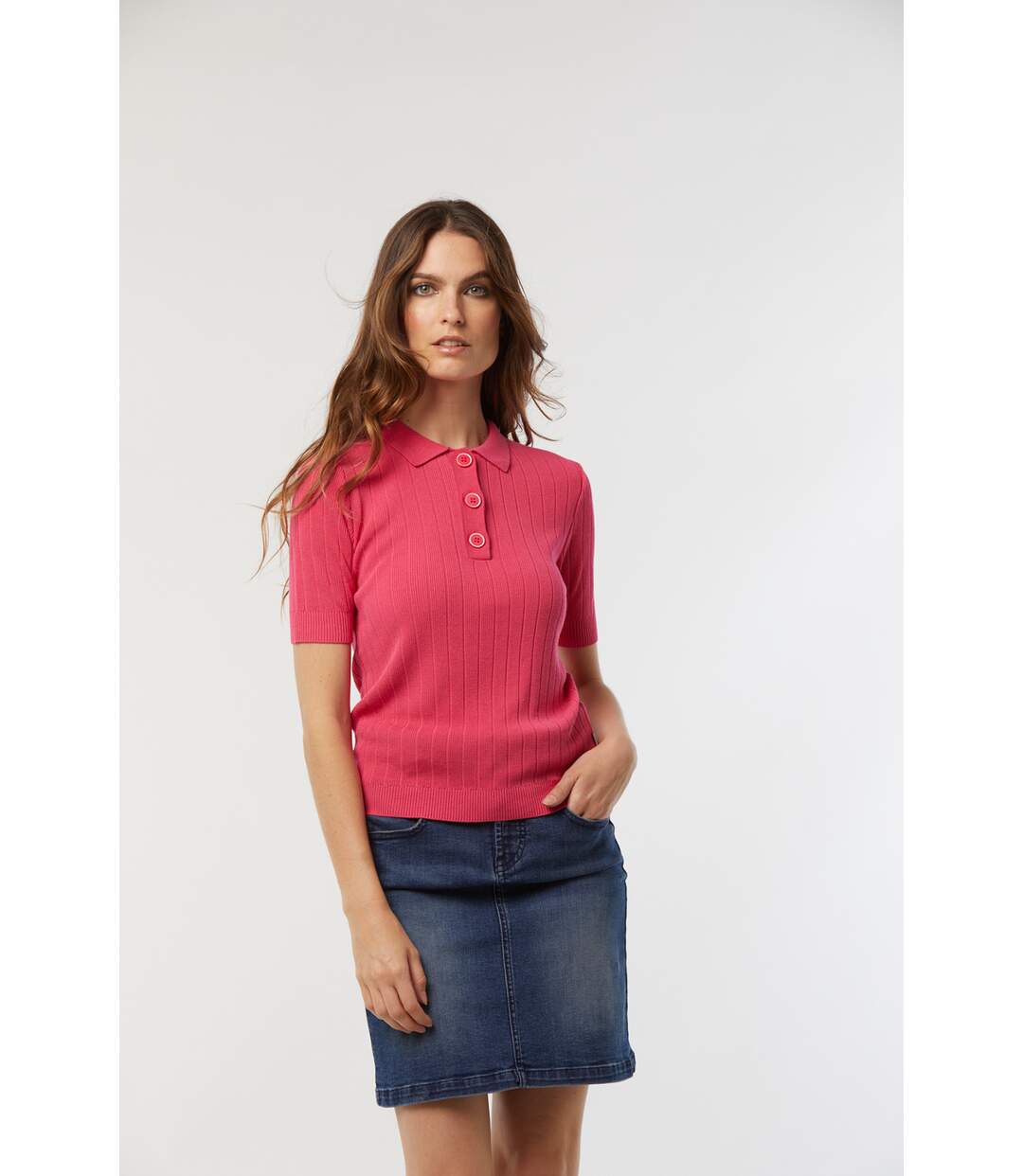 Polo manches courtes viscose slim CAISSY