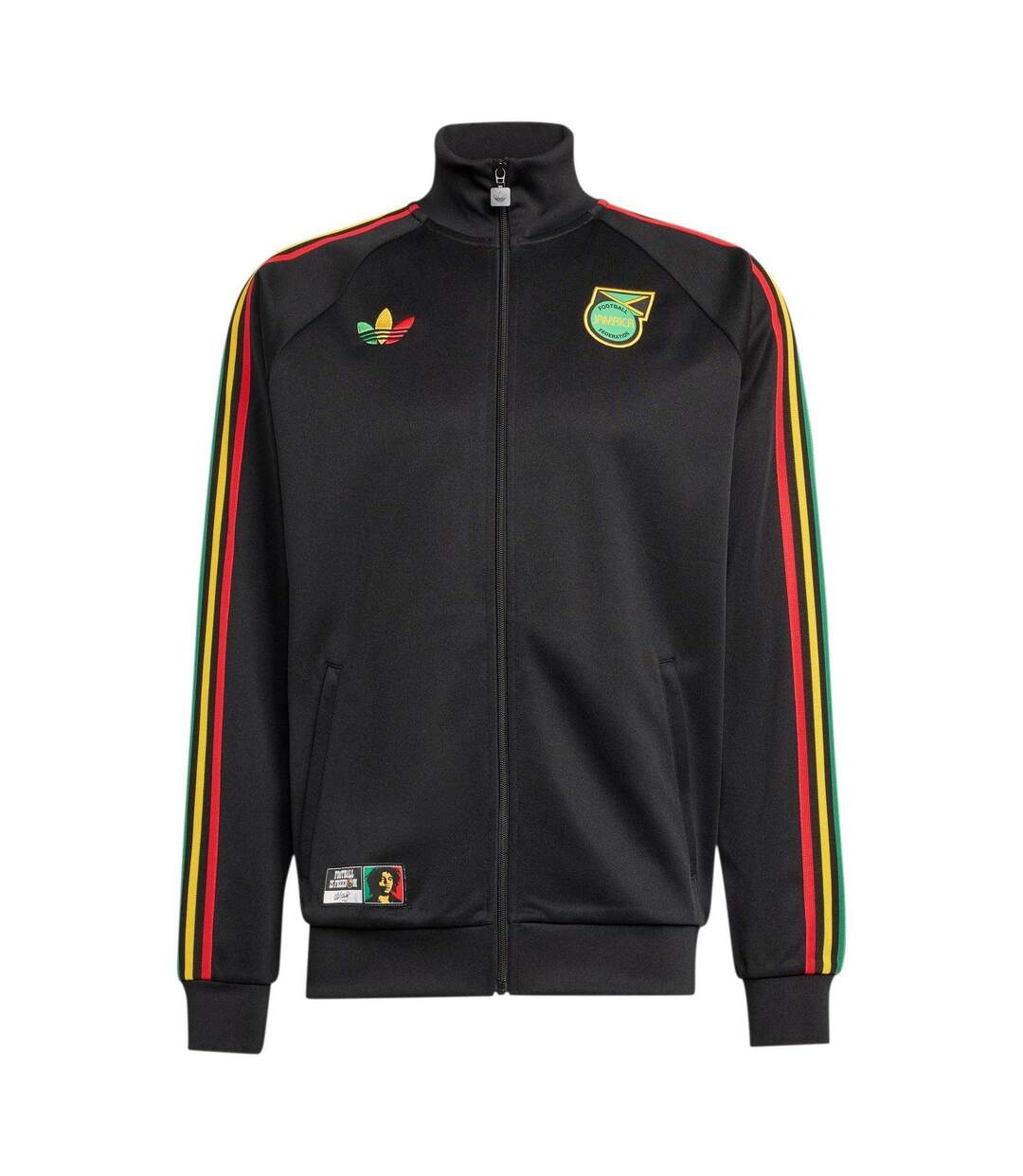 Mens 2026 Jamaica Regular Tracksuit Top Black Yellow Adidas-2