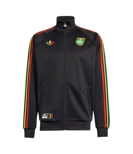 Mens 2026 Jamaica Regular Tracksuit Top Black Yellow Adidas