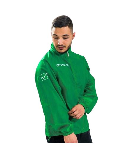Mens Rain Basico Waterproof Jacket Green Givova