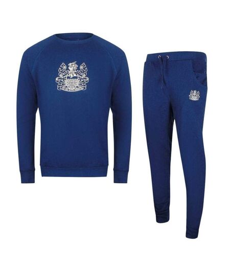 Mens Iconic Crest Crew Neck Tracksuit Navy Blue Aquascutum