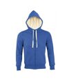 Sweat shirt capuche zippé doublé fourrure sherpa - 00584 - bleu roi