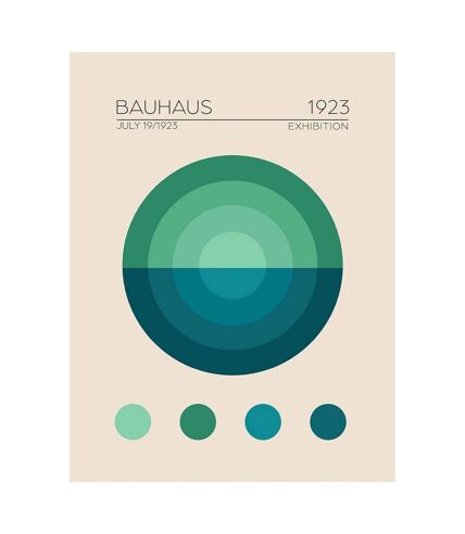 Emel Tunaboylu - Imprimé BAUHAUS MAVI DAIRE (Beige / Vert / Bleu) (50 cm x 40 cm) - UTPM7521