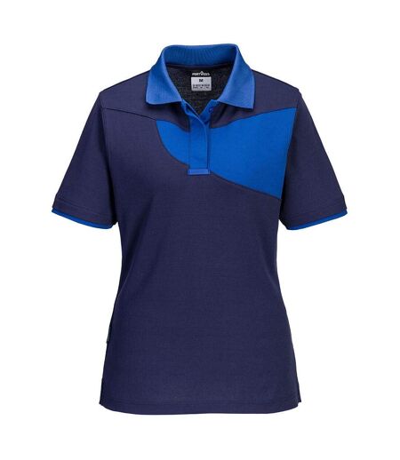 Portwest Womens/Ladies PW2 Polo Shirt (Navy/Royal Blue) - UTPW357