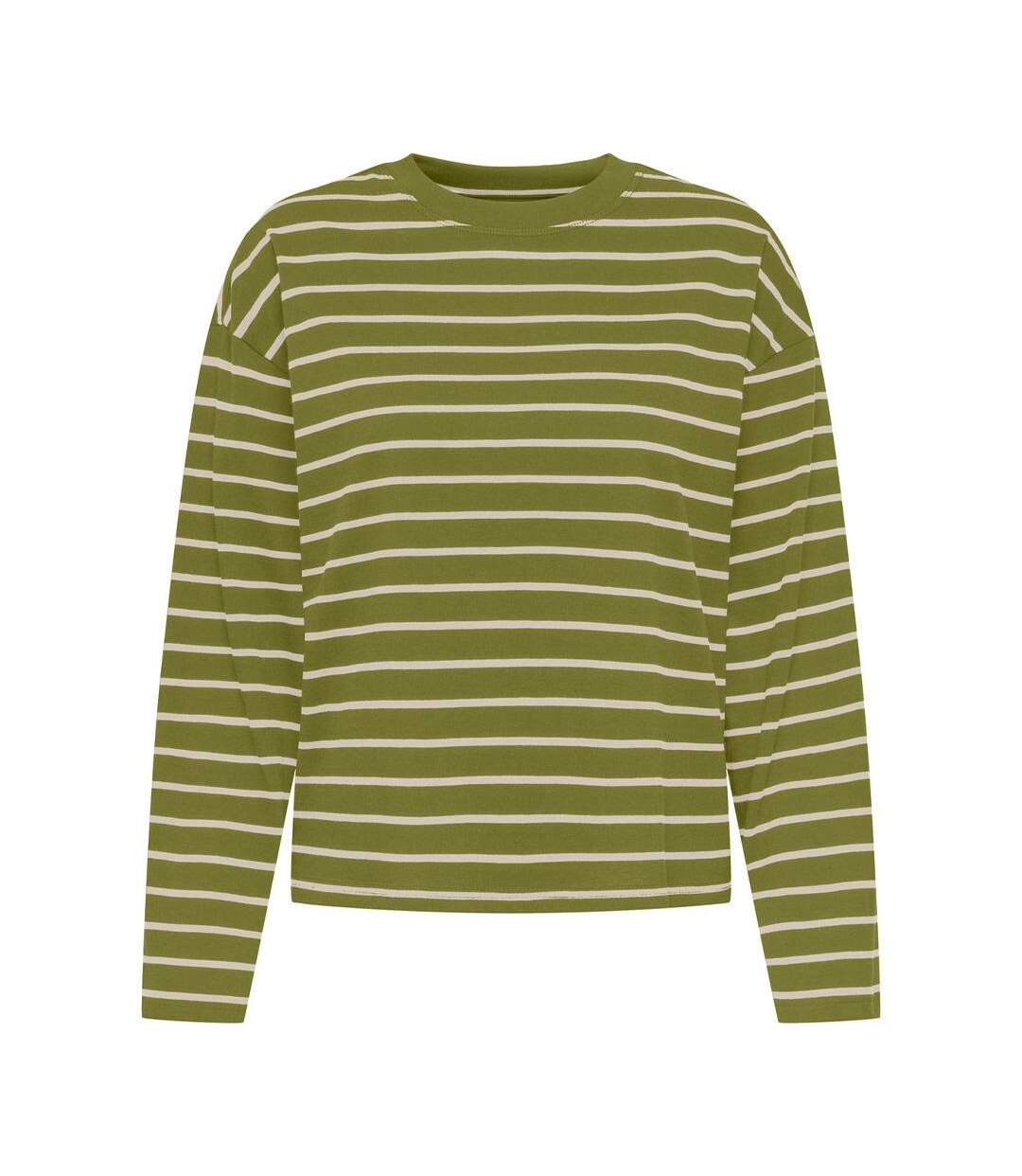T-Shirt manches longues vert femme only happy-1