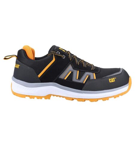 Mens Accelerate Leather Safety Trainers Orange Black White Caterpillar