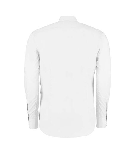 Chemise coupe cintrée à manches longues homme blanc Kustom Kit