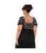Womens/ladies Square Neck Short-sleeved Midi Dress Black Lovedrobe-4