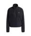 Womens/ladies Embroidered Logo Half Zip Long-sleeved Sweatshirt Black Adidas-2