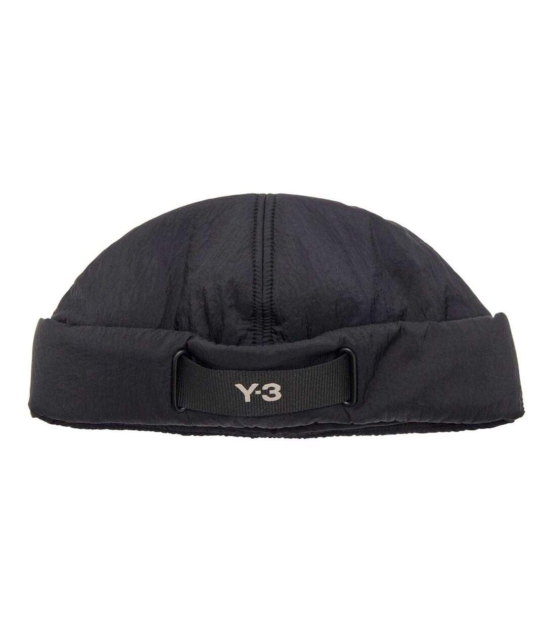Womens/ladies Webbing Padded Beanie Black Y-3-1