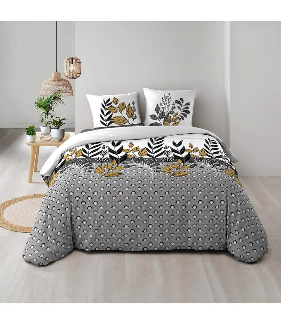 Parure de Lit 3 Pièces Catalia 240x220cm Gris-4