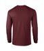 Gildan Mens Plain Crew Neck Ultra Cotton Long Sleeve T-Shirt (Maroon) - UTBC477