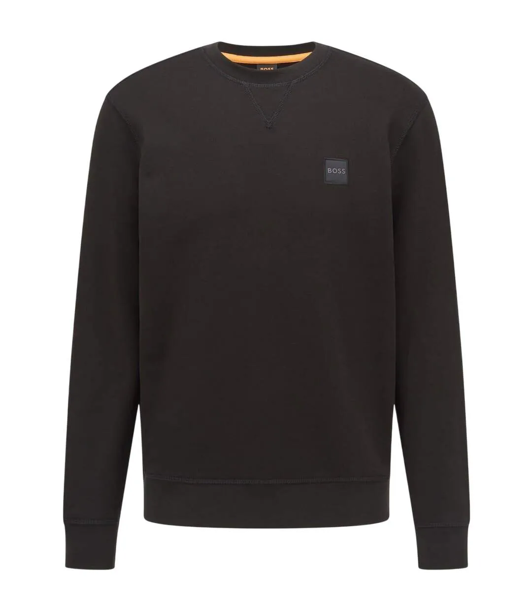 Mens Westart Premium Cotton Crew Neck Sweatshirt Black Boss-1
