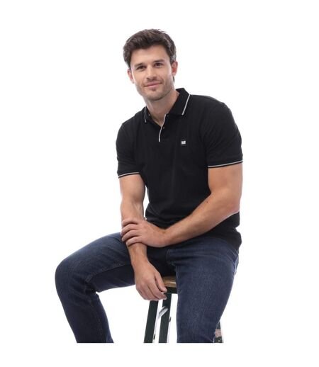 Mens Spello Piped Polo Shirt Black Weekend Offender