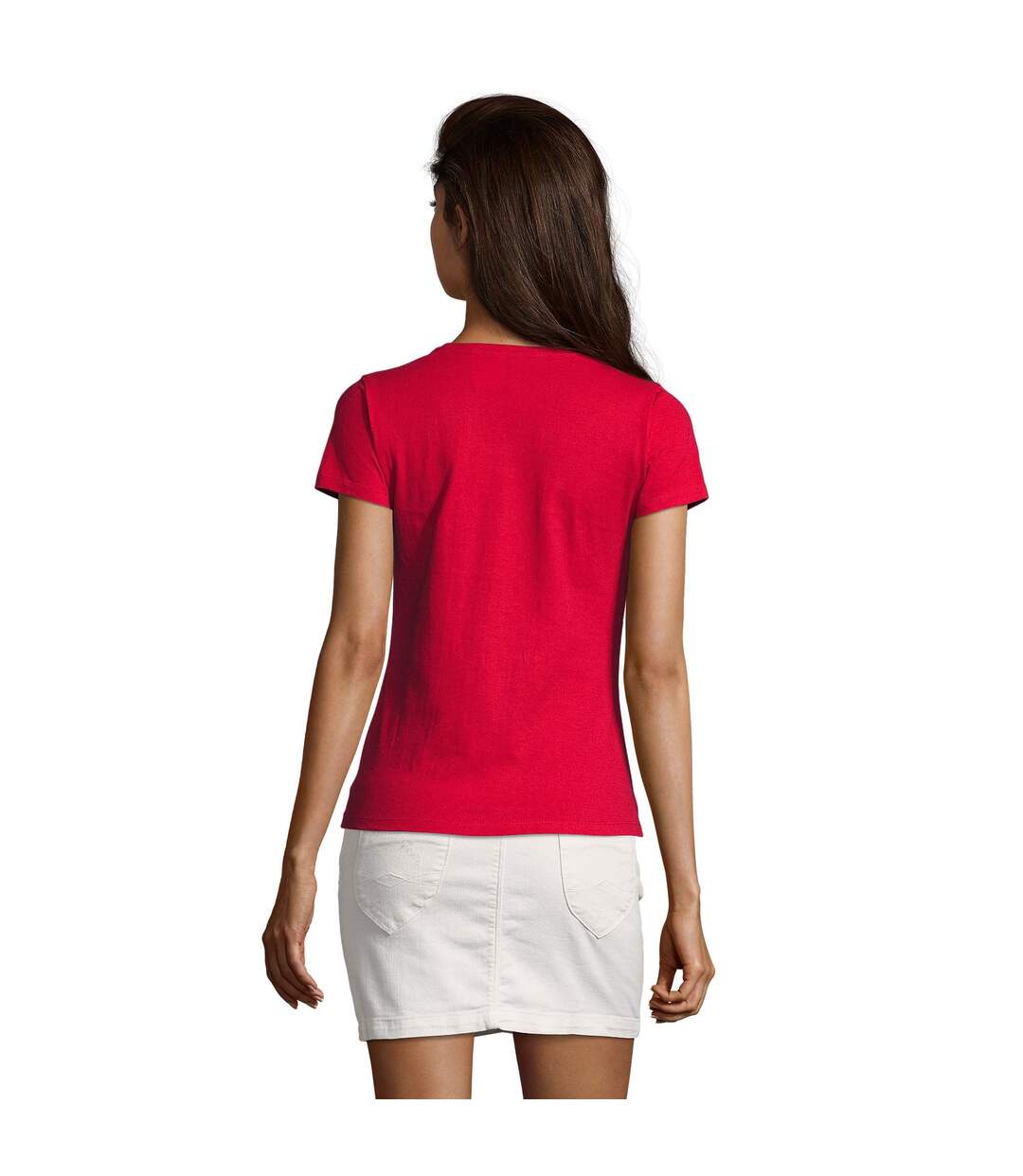 Womens/ladies imperial v neck t-shirt red SOLS