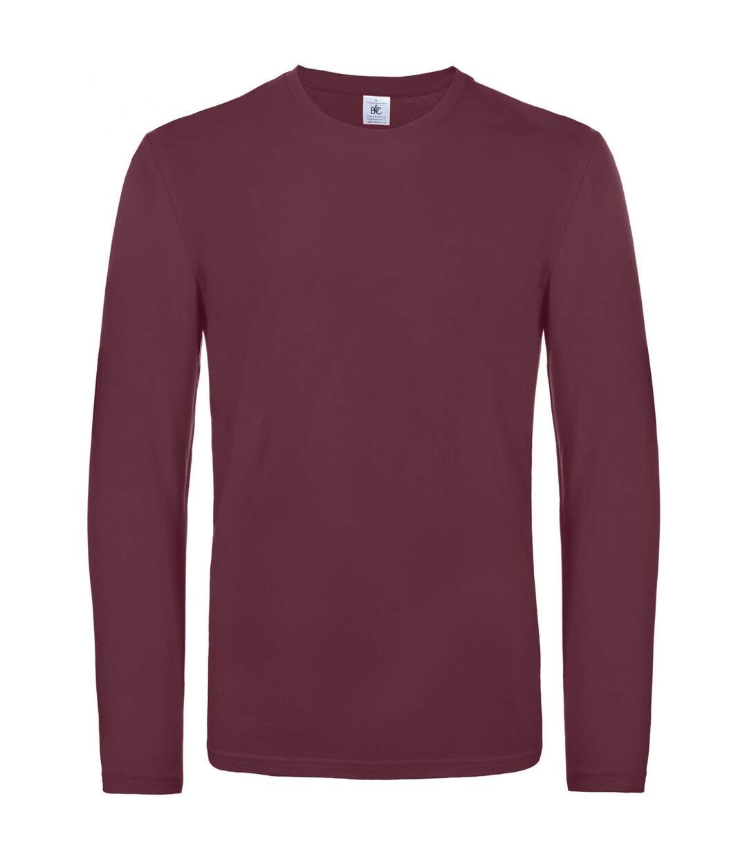 T-shirt manches longues homme - col rond - E190LSL - rouge bordeau