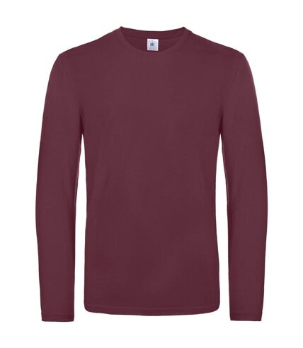 T-shirt manches longues homme - col rond - E190LSL - rouge bordeau